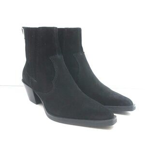 Rag & Bone Dart Western Ankle Boots Black Suede Size 36 NEW